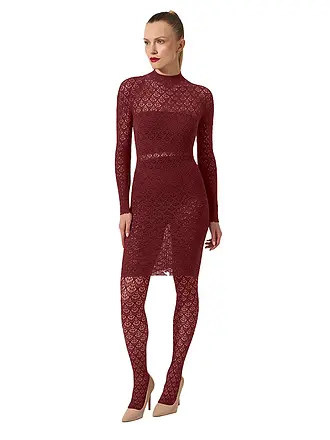 WOLFORD | Modestrumpfhose MERMAID NET Midnight Red | 